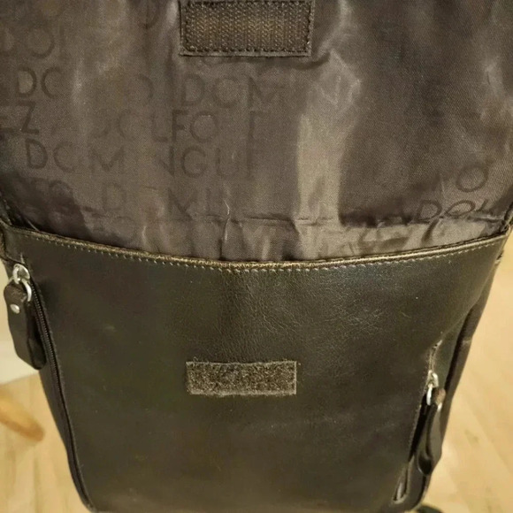 ADOLFO DOMINGUEZ Chocolate Brown Leather Crossbody/Messenger Handbag Purse - Picture 6 of 9